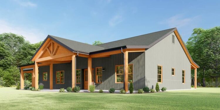 1925-Sq-Ft Ranch with Metal Exterior & Carport