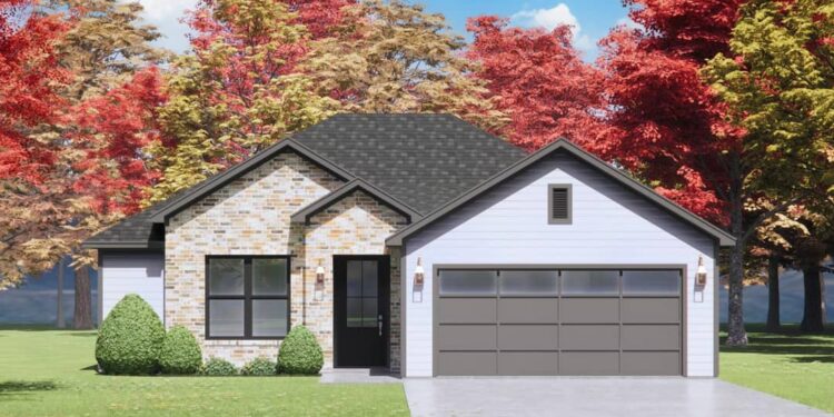 Three-Gabled Country Ranch House Under 1,400 SqFt — 1,326 Sq Ft