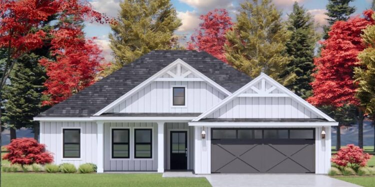 New American House Plan with 3 Beds & 2 Porches — 1,517 Sq Ft
