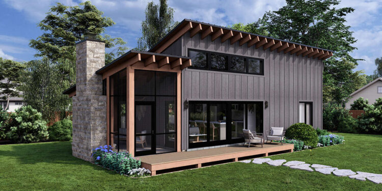 Cozy Cabin Plan — 740 Sq Ft, 1 Bedroom, 1 Bathroom
