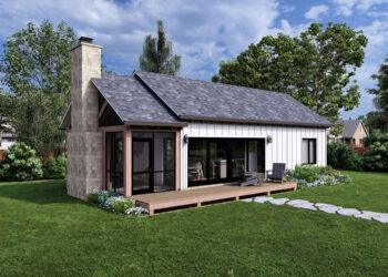 Modern Cabin Plan – 740 sq. ft. (1 Bedroom, 1 Bath)