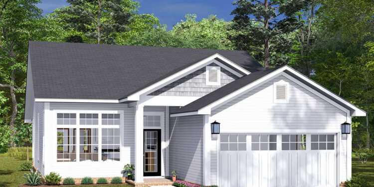 Traditional Plan — 1,388 Sq Ft, 3 Beds & 2 Baths.