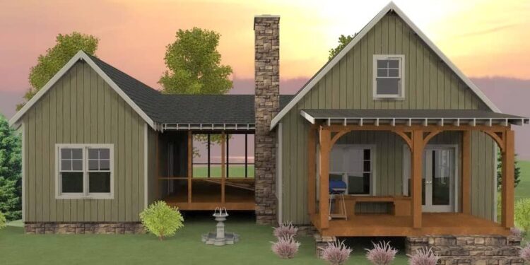 3-Bedroom Dogtrot House Plan — 1,112 Sq Ft