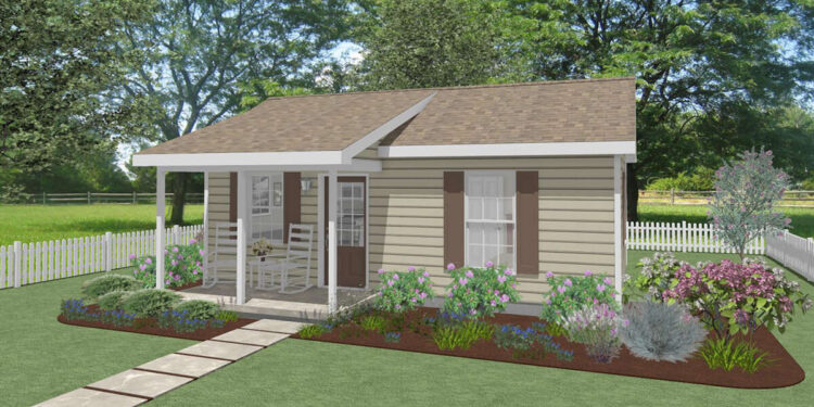 Cottage Plan — (569 Sq Ft, 2 Bedrooms / 1 Bathroom)
