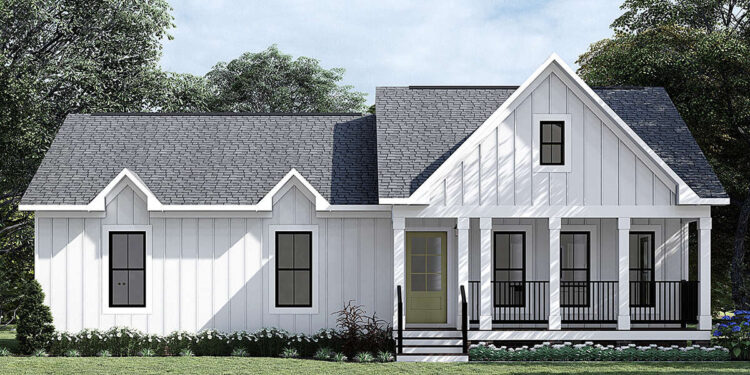 Modern Farmhouse 3-Bed, 2-Bath — 1,316 Sq Ft Plan