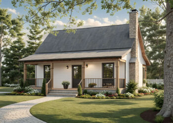 Modern Farmhouse Plan — 1 Bedroom, 1 Bathroom, ~600 Sq Ft