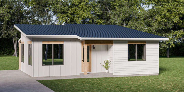 Cozy & Modern: 2-Bedroom Cottage House Plan (917 Sq. Ft.)