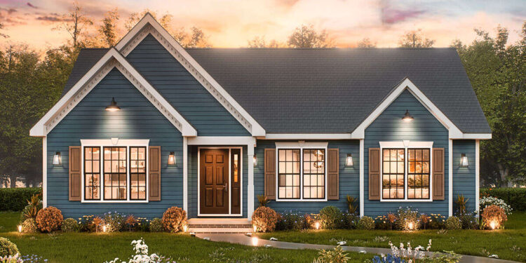 Traditional Plan — 1,261 Sq Ft, 3 Bedrooms & 2 Bathrooms