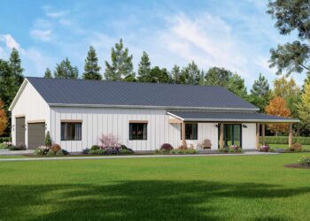Barn Plan — 1,280 Sq Ft, 3 Bedrooms & 2 Bathrooms