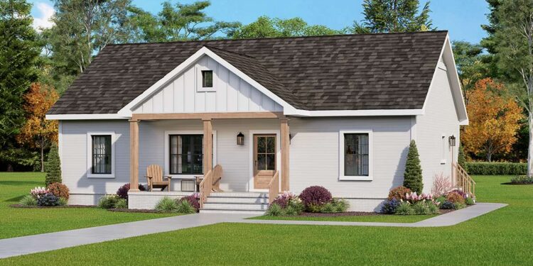 Charming Country Cottage with Smart Layout and Cozy Porches ~ Sq Ft 1,334.