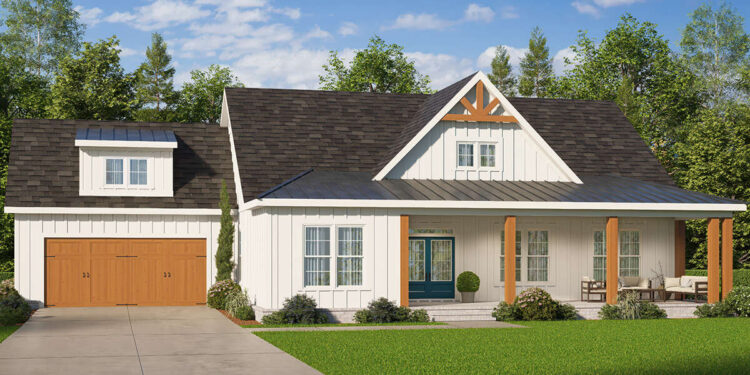 Modern Farmhouse 1,494 sq ft — Flexible 3-4 Bed Plan with Spacious Porches