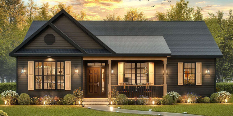 Craftsman Plan — 1,363 Sq Ft, 3 Bedrooms & 2 Bathrooms