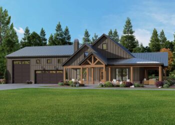 Barn-Style Shouse with Expansive Garage and Vaulted Porch ~ Sq Ft 2,059..