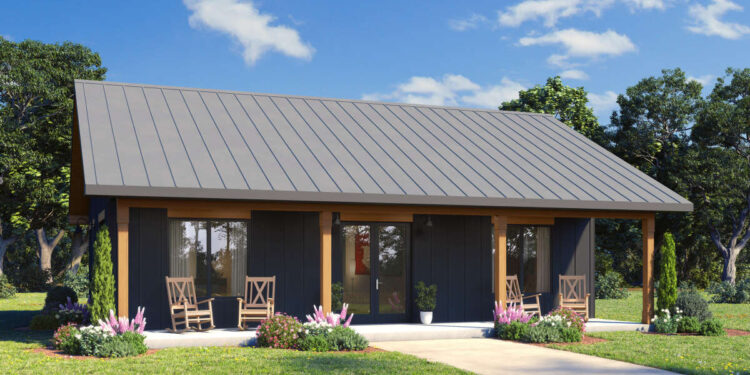 Modern Farmhouse Plan – Cozy 2-Bed, 2-Bath with Spacious Porch (1,114 Sq. Ft.)
