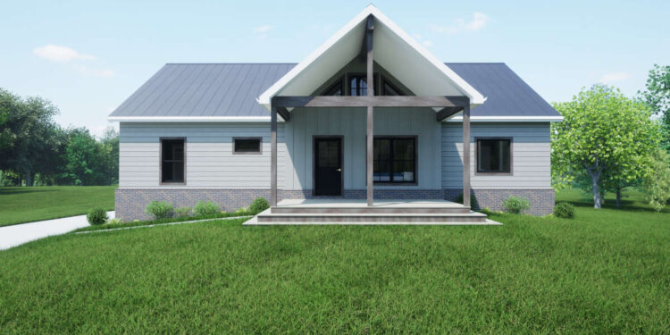 Traditional One-Story Home Plan – 1,600 sq ft | 3 Bedrooms & 2 Bathrooms