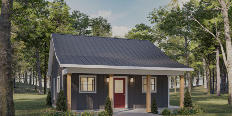 Cozy Cabin Plan – 624 Sq Ft | 1-2 Bedrooms & 1 Bath