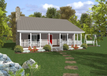 Charming 2-Bed Cottage — Plan (953 Sq Ft, 2 Beds / 1½ Baths)