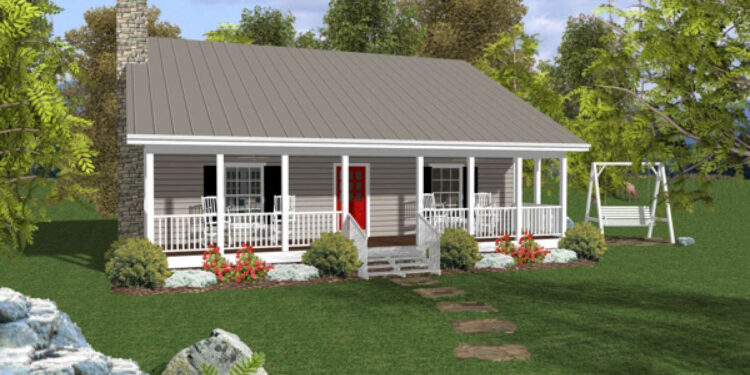 Charming 2-Bed Cottage — Plan (953 Sq Ft, 2 Beds / 1½ Baths)