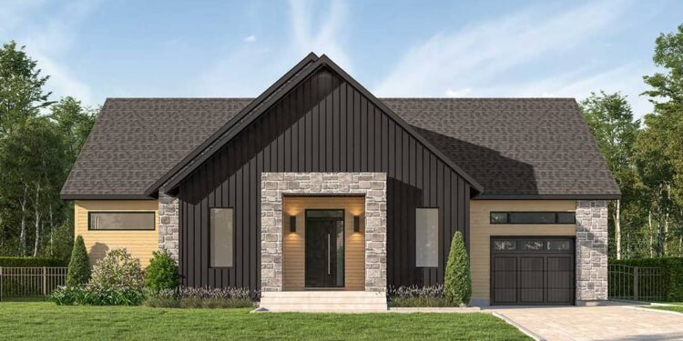 Contemporary Home with Office & Single Garage — (1,487 Sq Ft)