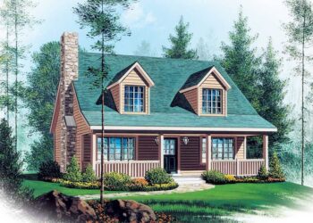 Two-Story Vacation Home Plan – ~1,339 sq ft, 2-3 Beds & 2.5 Baths