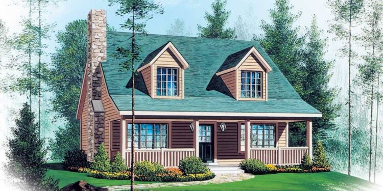 Two-Story Vacation Home Plan – ~1,339 sq ft, 2-3 Beds & 2.5 Baths