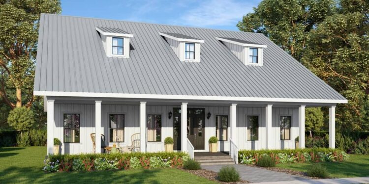 Southern Country Home with 10′ Deep Porches — (1,860 Sq Ft)