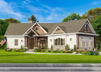Country Craftsman Ranch with Angled Garage (Approx. 1,561 Sq. Ft.)