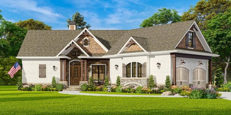 Country Craftsman Ranch with Angled Garage (Approx. 1,561 Sq. Ft.)
