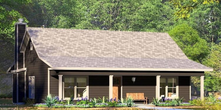 2-Bed Country Cabin with Vaulted Open Floor Plan — 1,275 Sq. Ft.