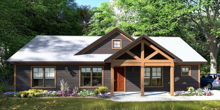 3-Bed Craftsman Ranch Under 1,500 Sq Ft — (1,491 Sq Ft)