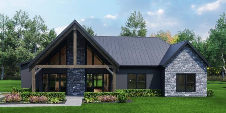 One-Story Craftsman with 2-Sided Indoor-Outdoor Fireplace