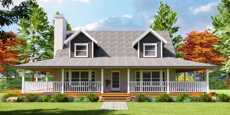 Hill Country Farmhouse with 8-Foot Wraparound Porch — 1846 sq.ft