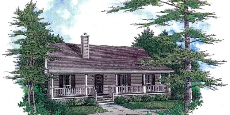 Starter Home with Two Covered Porches — (1,277 Sq Ft)