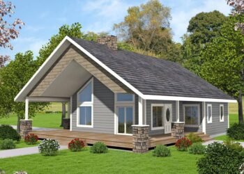 Rustic Contemporary Cottage – Under 1,200 Sq Ft with Vaulted Interior & Rear Porch