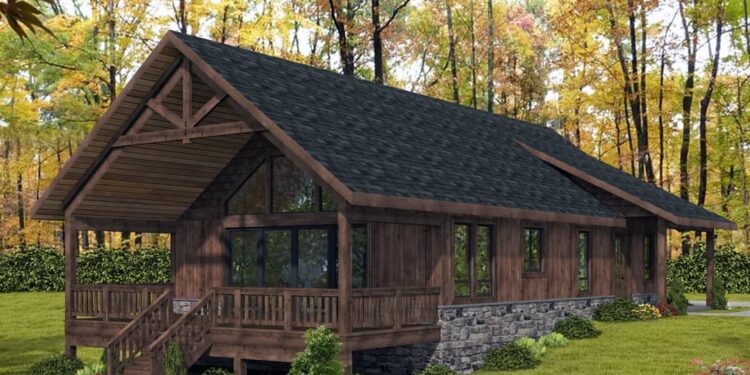 2-Bed Mountain Cabin with Vaulted Great Room — (1,440 Sq Ft)
