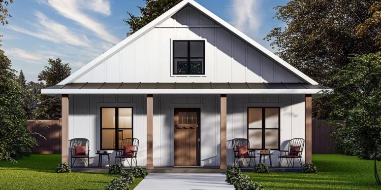 Exclusive Compact Cottage with Front & Rear Porches – 756 sqft