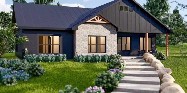 Rustic 3-Bedroom New American Ranch (Approx. 1,162 Sq. Ft.)