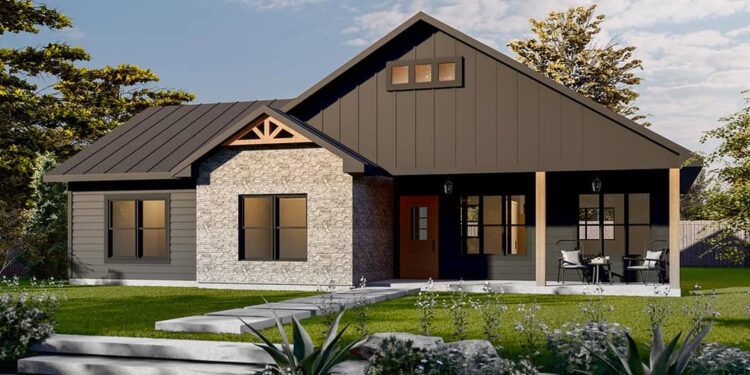 Rustic 3-Bedroom New American Ranch with Large Mudroom — 1240 sqft