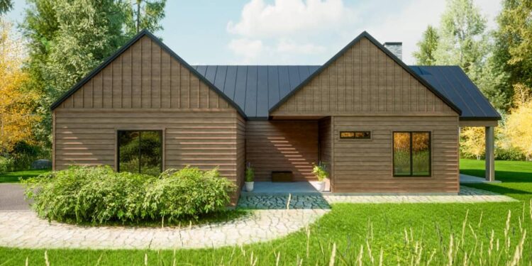 Rustic Ranch Under 1,400 Sq Ft with Flex Bedroom / Home Office — (1,370 Sq Ft)