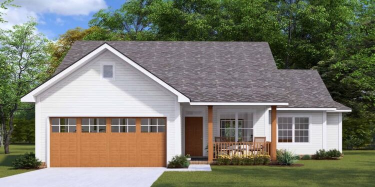 Simple Split Ranch – Plan 1145 square feet.