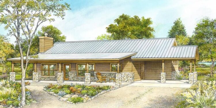2-Bed Hill Country Home Plan with Carport – 1,522 sq ft • 2 Beds & 2 Baths