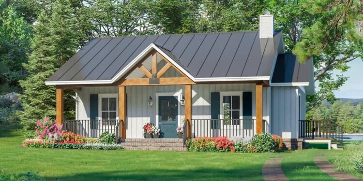 Country Ranch with 8-Foot Front Porch — 904 sqft