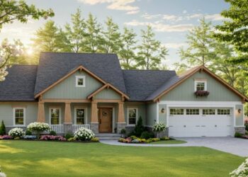 Craftsman House Plan with Split Bedrooms, Open Living, and Covered Porches ~ 1924 sqft.