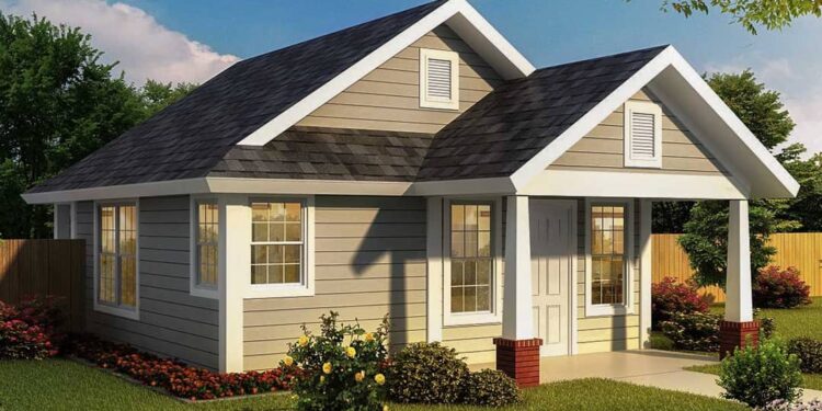 Tiny Cottage House Plan — 550 sqft.