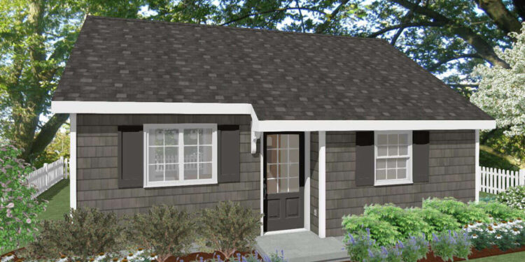 Compact 1-Bedroom Cottage Plan – 538 Sq Ft of Cozy Living