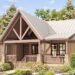 Country Cabin with Vaulted Front Porch and a 2-Sided Fireplace