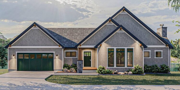 Lake House with Cathedral Ceilings and Open-Concept Living