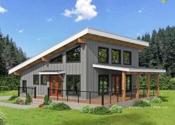 2-Bed Modern Mountain Home Plan Under 1,200 Sq Ft – 1,192 Sq Ft, 2 Beds & 1 Bath
