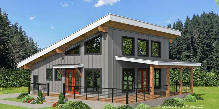 2-Bed Modern Mountain Home Plan Under 1,200 Sq Ft – 1,192 Sq Ft, 2 Beds & 1 Bath