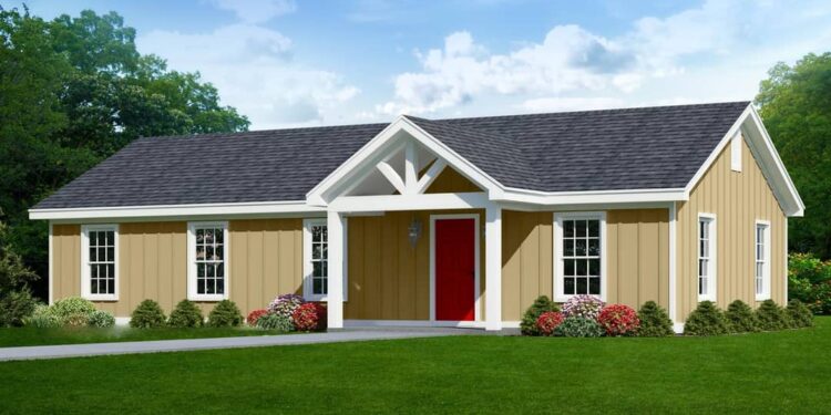 Country Ranch with Vaulted Living — (1,200 Sq Ft)